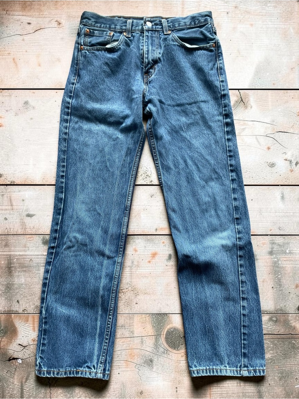Levi's 505 Men's 100% Cotton Straight Blue Jeans Size 31x32
